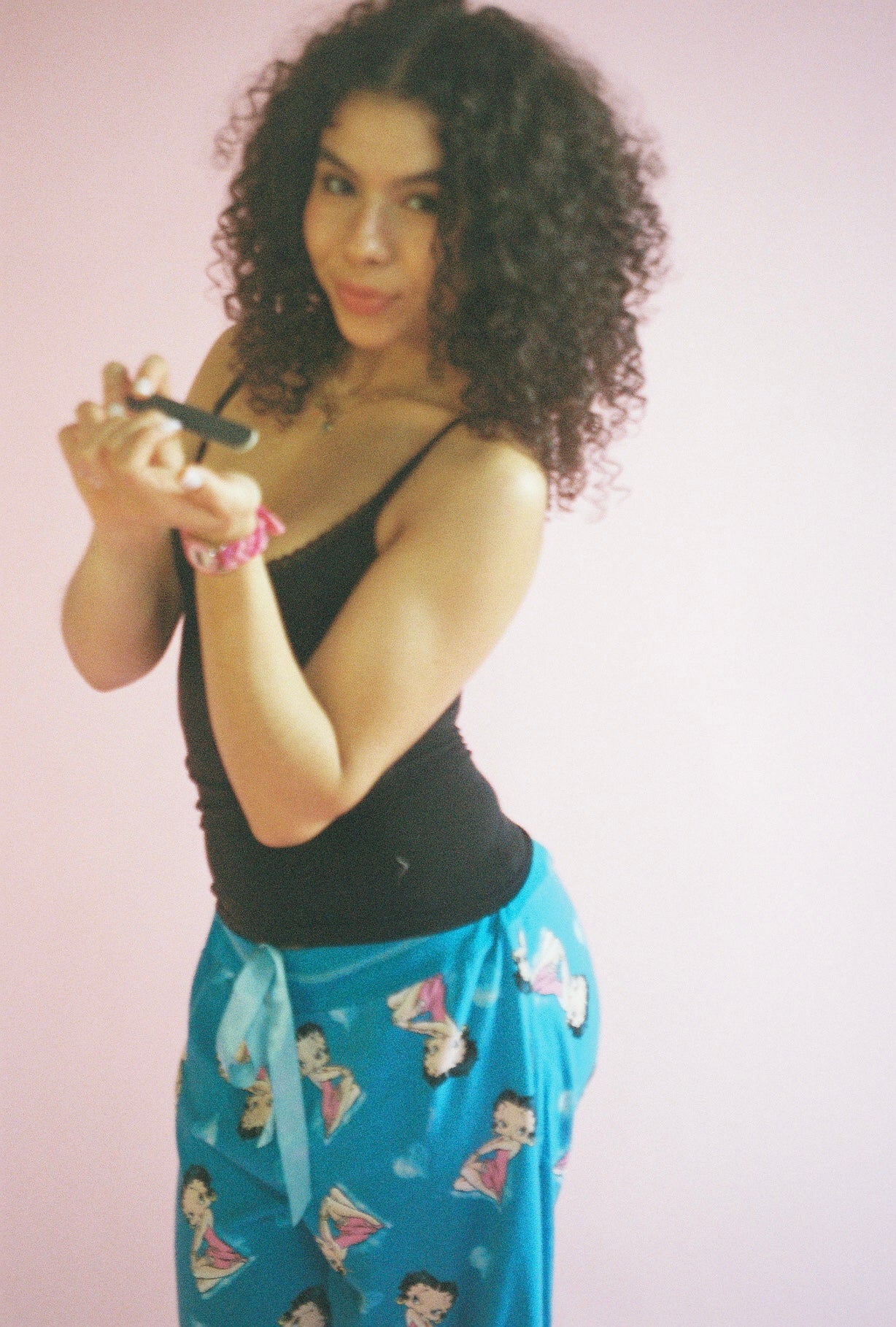 SILKY BLUE LOVE HEARTS BETTYBOOP PJ'S