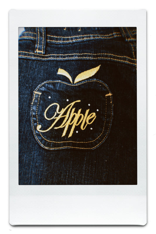 APPLE BOTTOM JEANS GOLDEN BEJEWELED EMBROIDERED POCKETS WOMENS